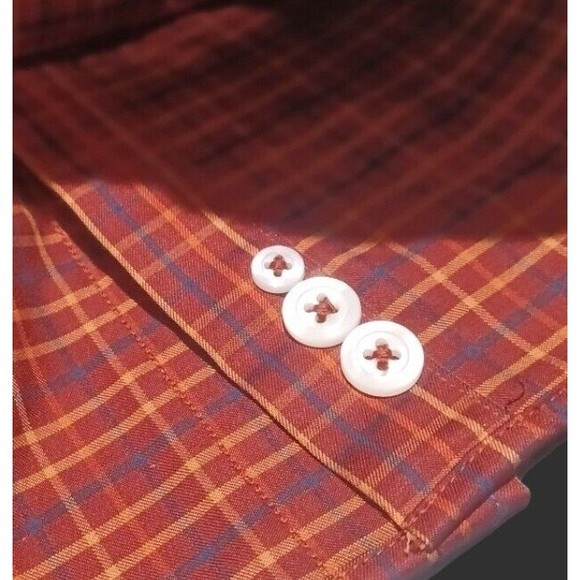 Duluth Trading Co Medium Mens Red Checkered Wrinklefighter Long Sleeve Shirt NEW - Picture 9 of 11